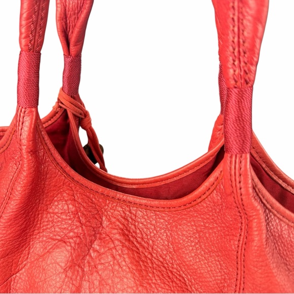 The Sak Boho Medium Red Leather Hobo Tote Bag Shoulder Purse - Picture 7 of 10